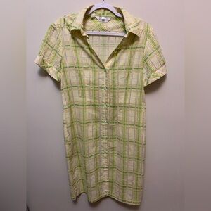 CURRENT Plaid Button-Up Shirt Dress